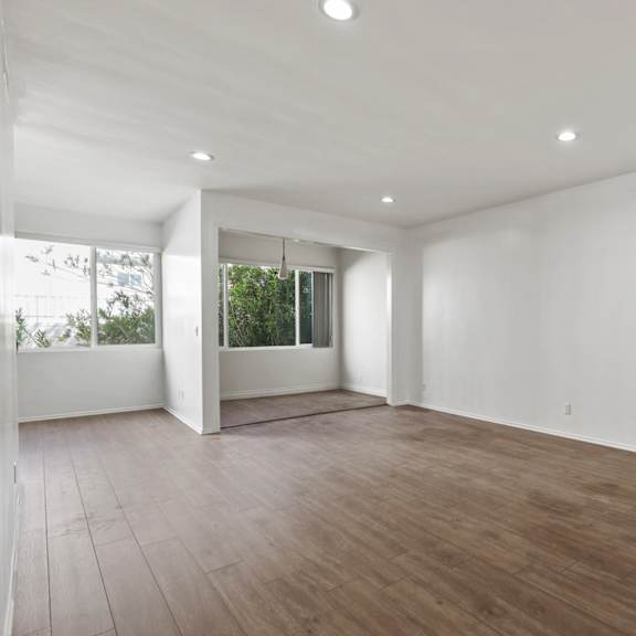 open-concept dining and living room space