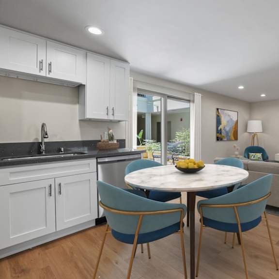 open-concept dining and living room area