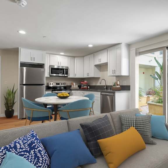 open-concept kitchen with energy-efficient appliances