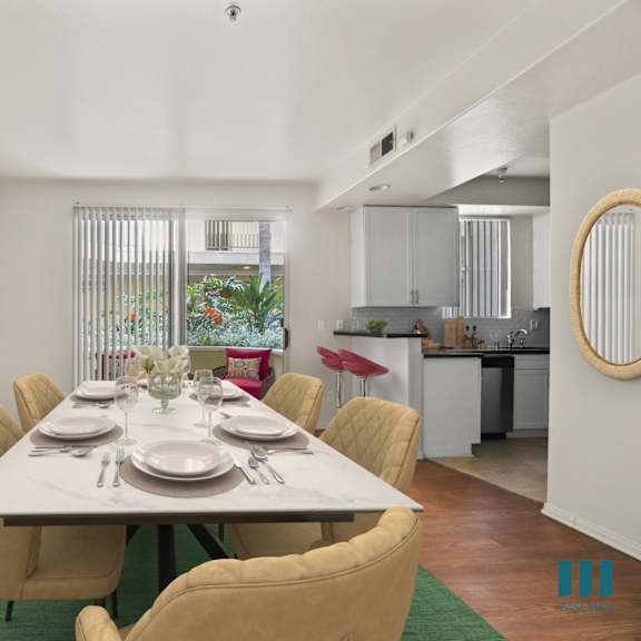 front entrance, dining room, kitchen, and patio