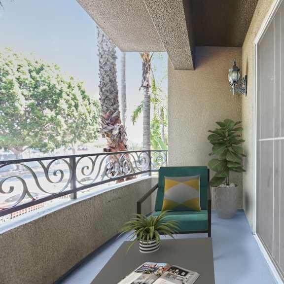 living room and patio