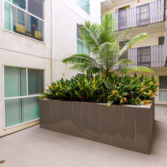 courtyard of residential apartment community in west la