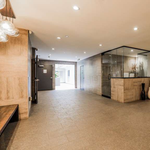 front entrance and lobby area