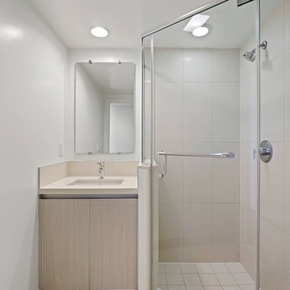 bathroom with a stand-up shower