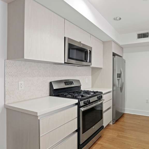 kitchen with energy-efficient stainless appliances