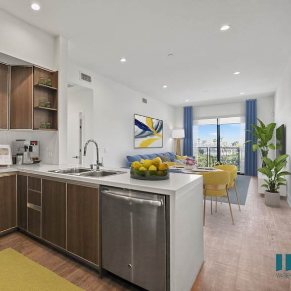 open-concept kitchen, dining, and living room