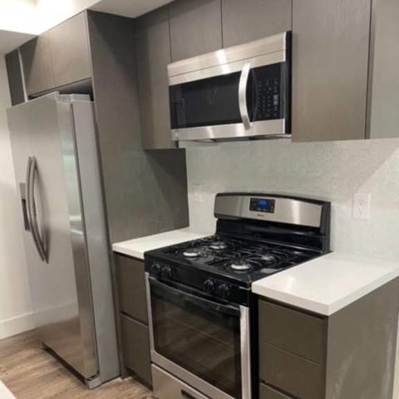 kitchen with energy-efficient stainless appliances