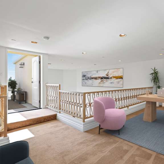 loft area with large-size patio space