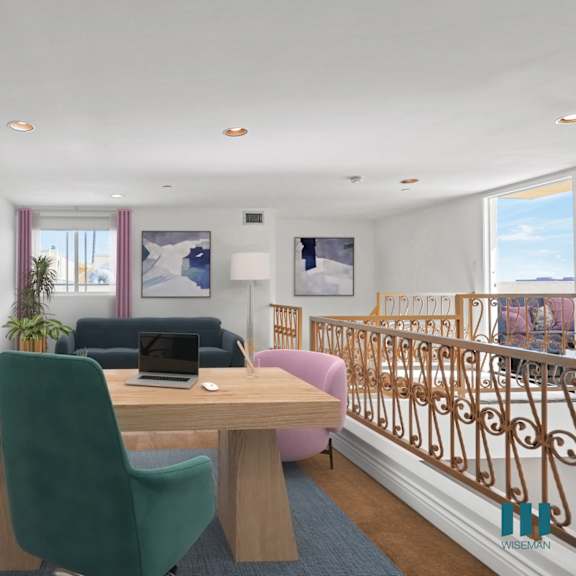 loft area with large-size patio space