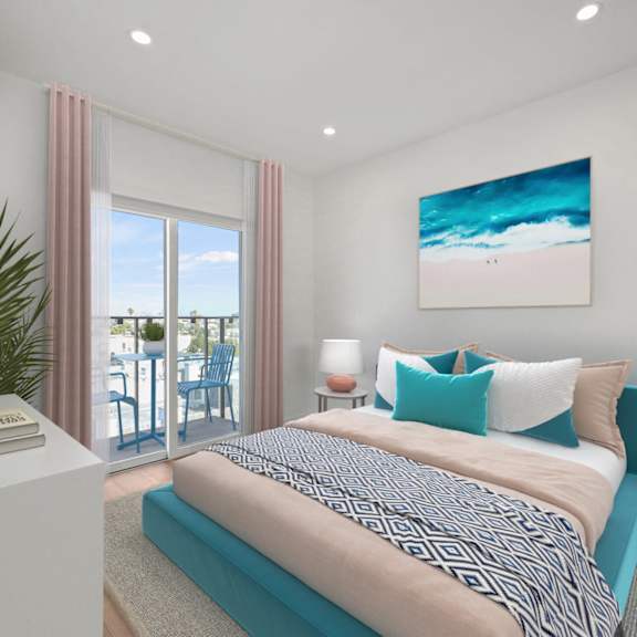 large-size bedroom with patio - dunn floor plan