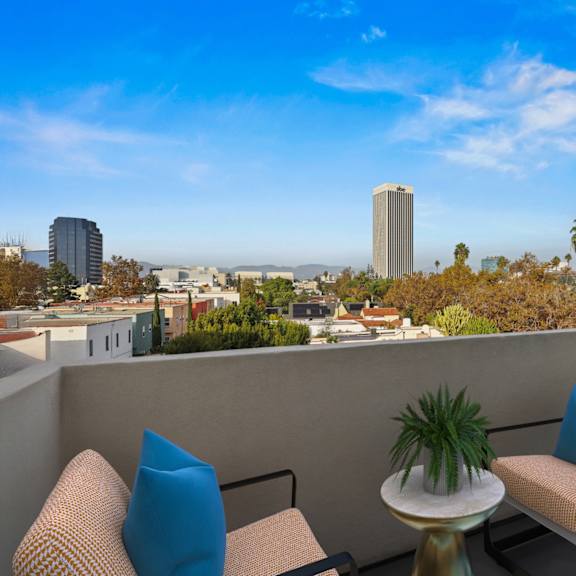 patio with views at ogden garden by wiseman, los angeles, ca