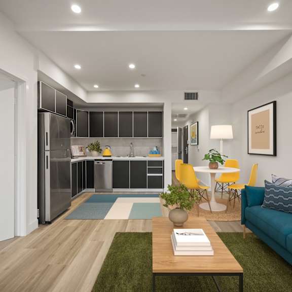well lite living spaces at ogden garden by wiseman, california