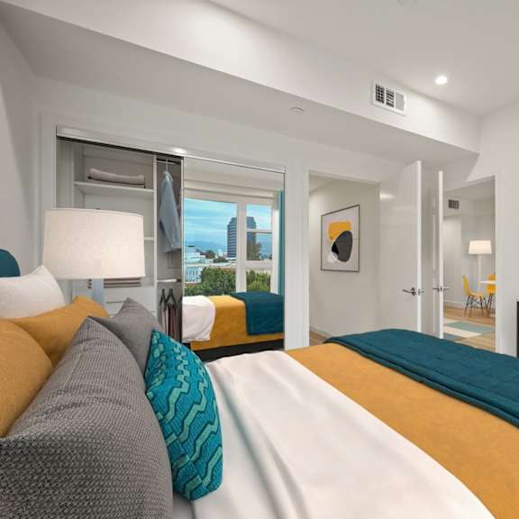 well appointed bedroom at ogden garden by wiseman, los angeles, 90036