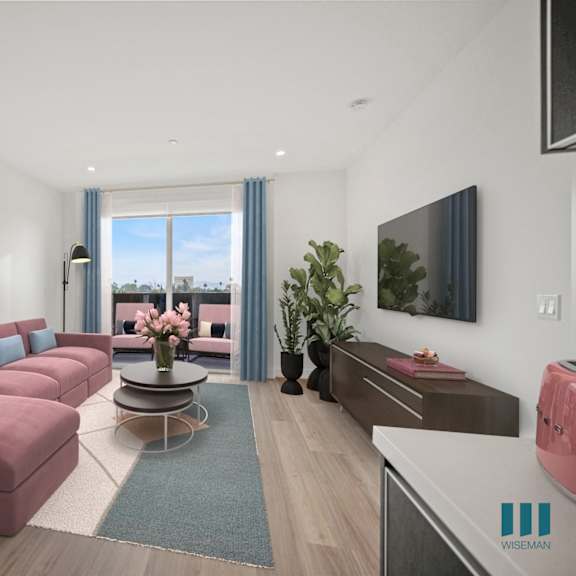 bright living room at ogden garden by wiseman, los angeles, california