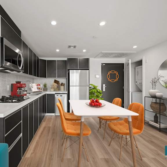 modern kitchen at ogden garden by wiseman, los angeles, california