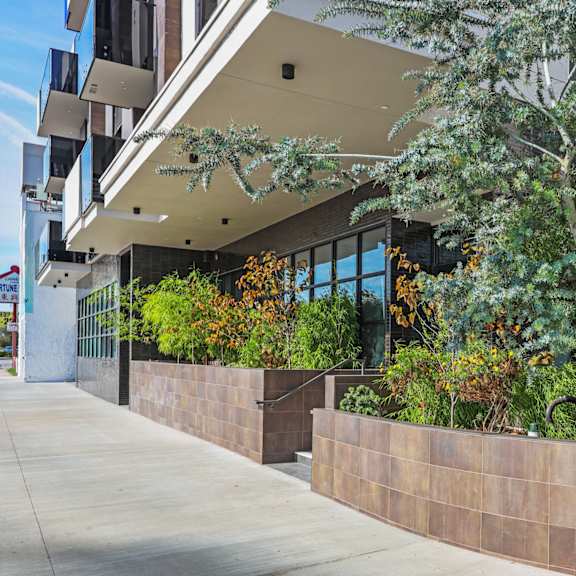 side entrance at ogden garden by wiseman, los angeles, ca