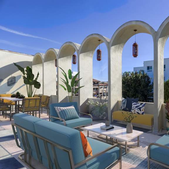 ohio sawtelle rooftop terrace with seating area