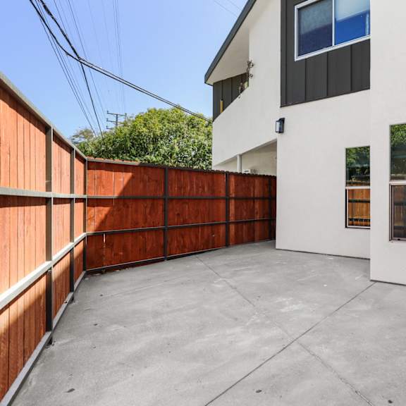 large-size patio with privacy fence