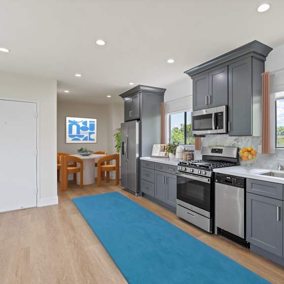 open-concept kitchen with dining area