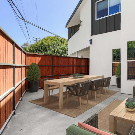 large-size patio space with privacy fence