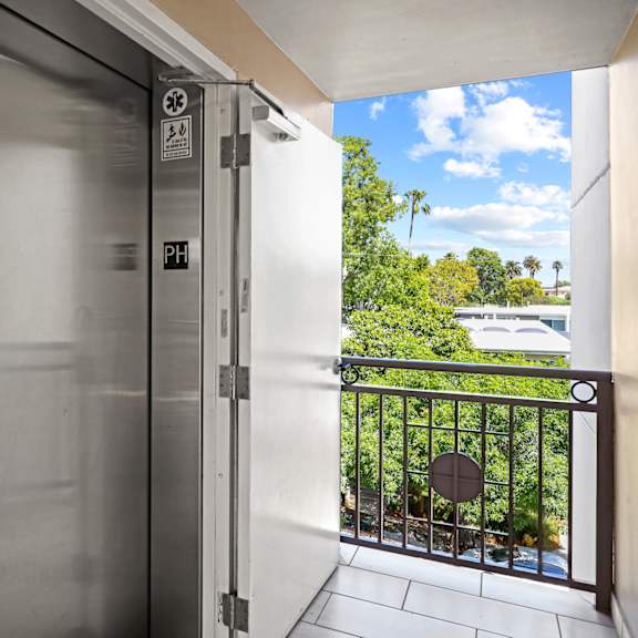 elevator access from the courtyard