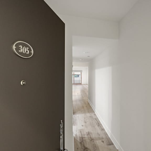 entrance to apartment with in-suite alarm system