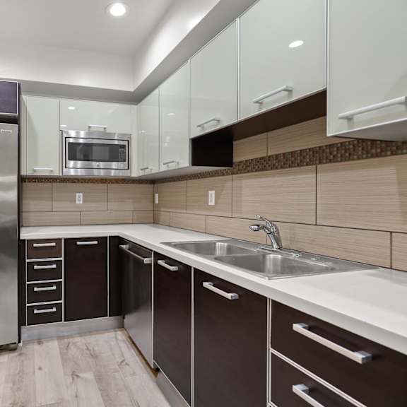large kitchen spaces with ample cabinet storage