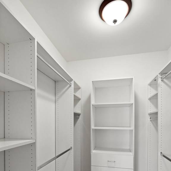 walk-in closet with built-in organization system