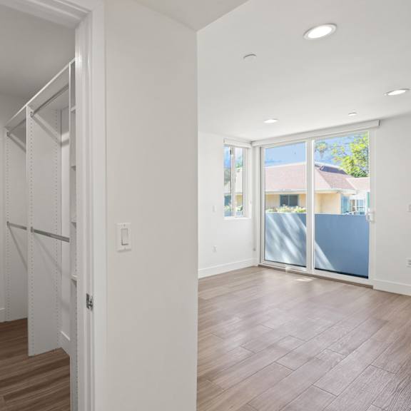 master walk-in closet with built-in organizers