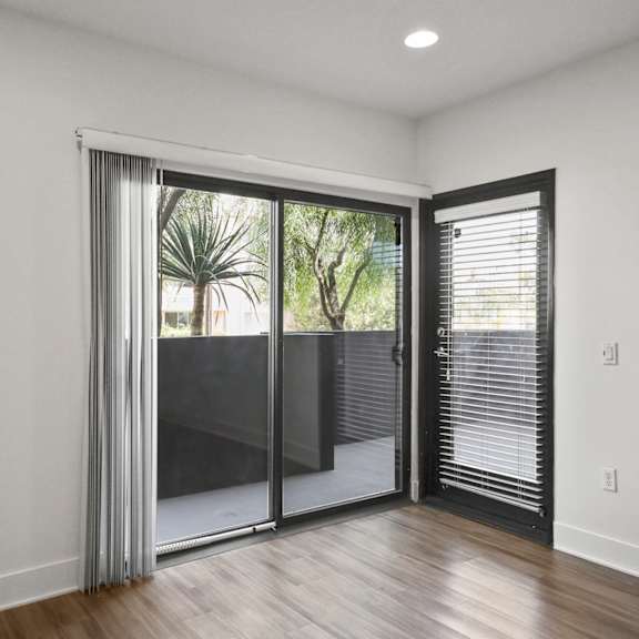 living room with patio