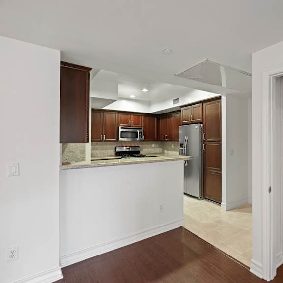 full-size kitchen and coat closet