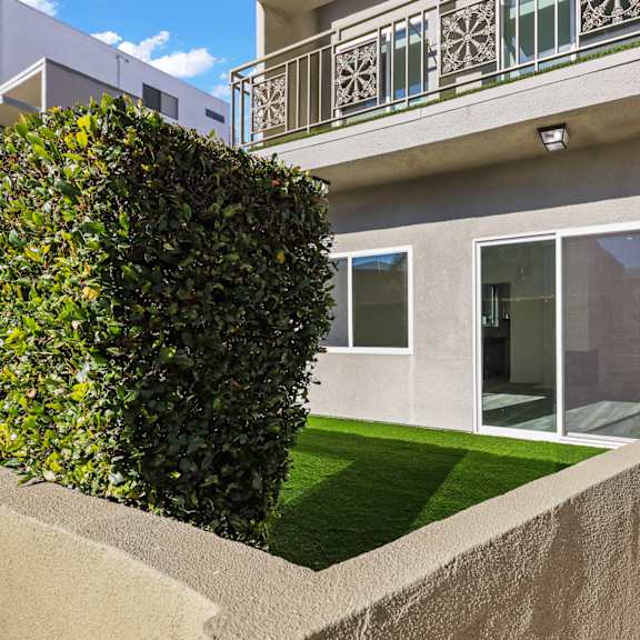 apartment exterior with private patio