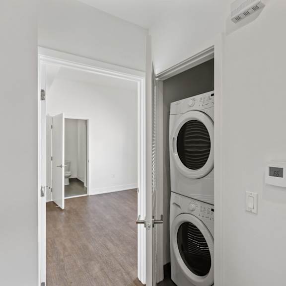 in-suite washer and dryer at cole grove by wiseman, california, 90038