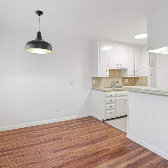 open-concept kitchen and dining area