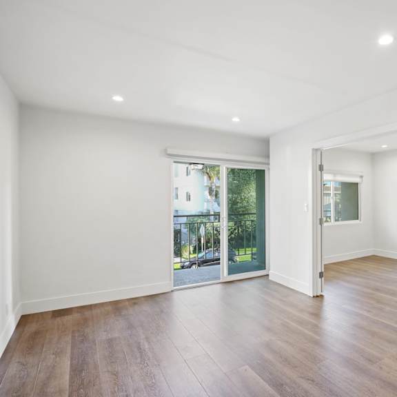 living room space with patio