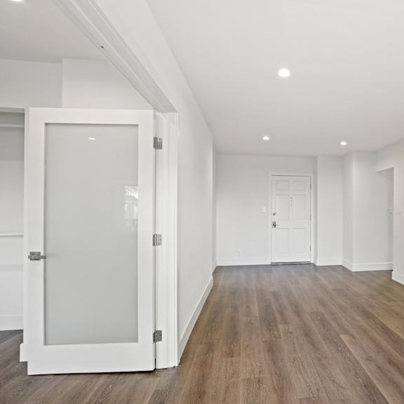 spacious bedroom with wall heater