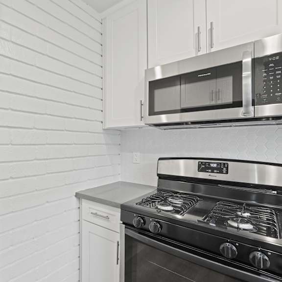 updated kitchen with new stainless appliances