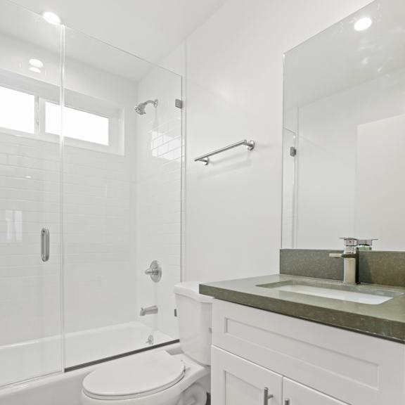large bathroom with full-size bathtub