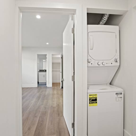 apartment with in-suite washer and dryer