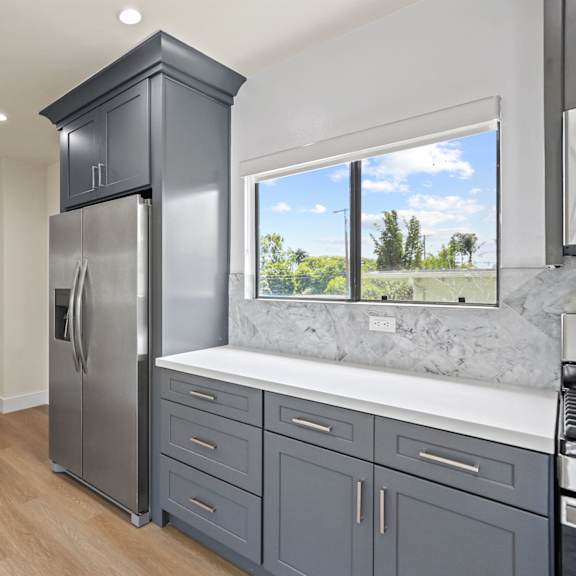 kitchen with energy-efficient stainless appliances