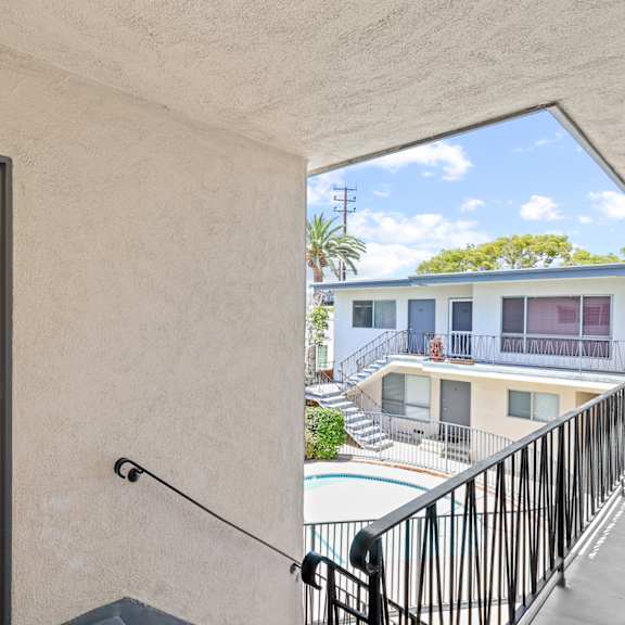 front entrance to an upper level unit
