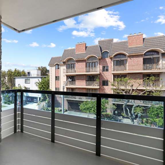 apartment patio with street view