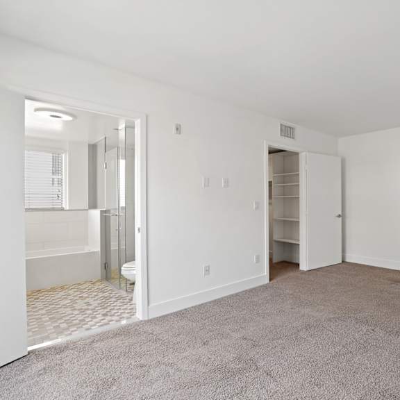 spacious bedroom with bathroom
