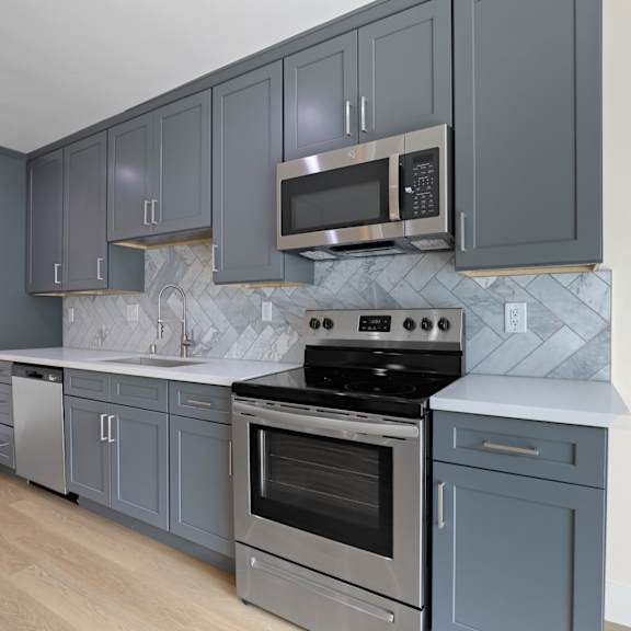 kitchen area with stainless energy-efficient appliances