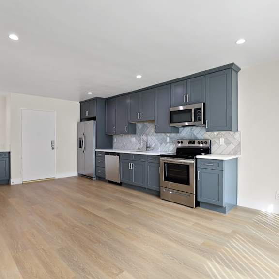 modern kitchen with stainless energy-efficient appliances