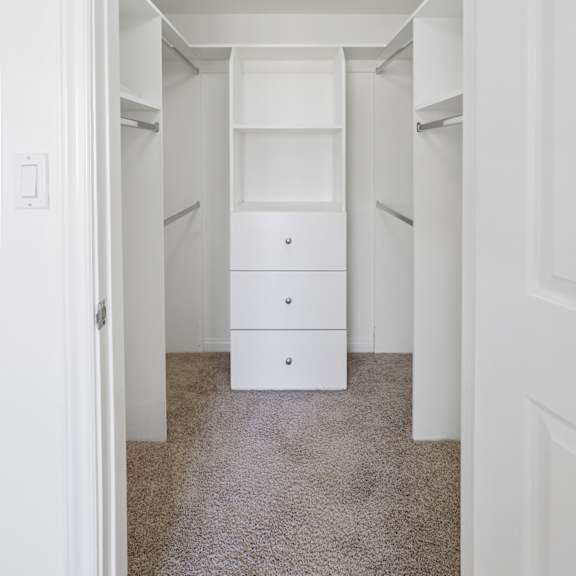 walk-in closet with built-in organizers