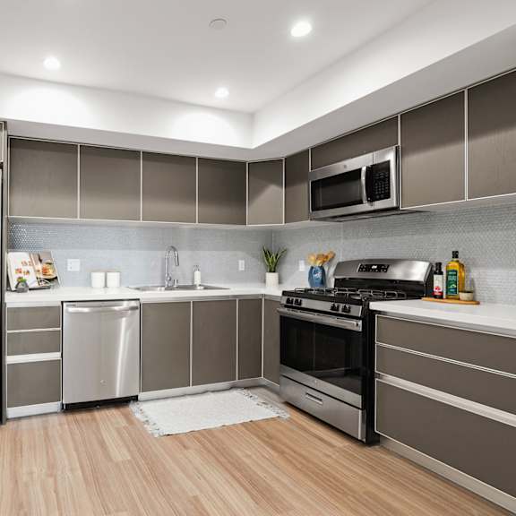 open kitchens with energy-efficient appliances  and ample cabinet storage