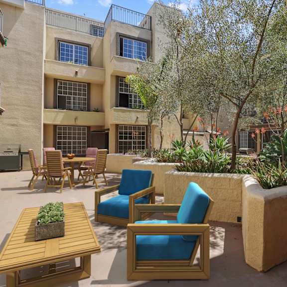 interior courtyard with seating area