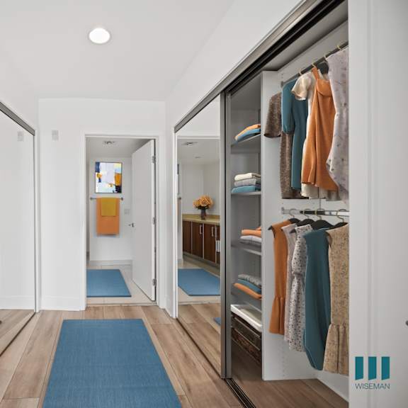 dual-closets with built-in shelving