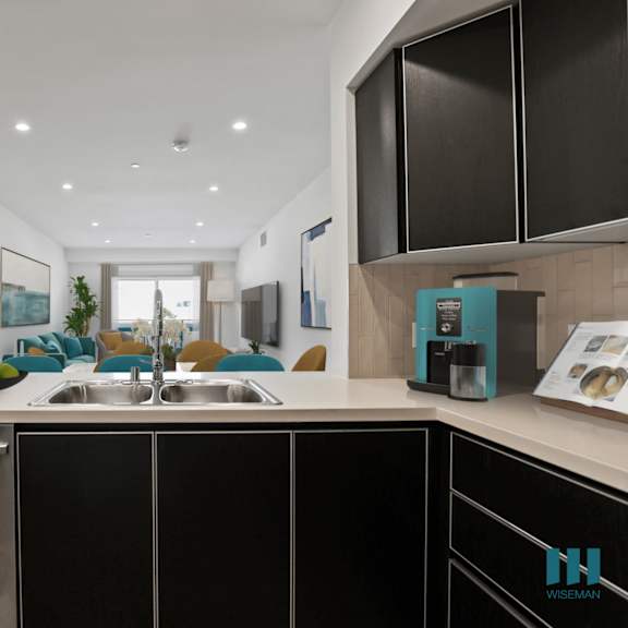 open-concept kitchen and living room space